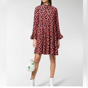 Ganni Lindale Dress keyhole long sleeves
